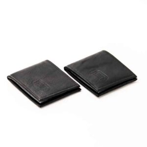 Black Buffalo Leather Wallet - Ballistic Nylon - Made in USA - Buffalo Billfold Company
