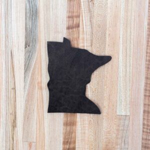 Minnesota Shaped Shot Glass Leather Coaster - Made in USA